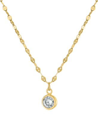 Giani Bernini - Cubic Zirconia Bezel Solitaire Pendant Necklace in 18k Gold-Plated Sterling Silver