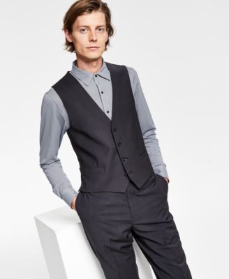 Calvin Klein - Men's Slim-Fit Stretch Solid Suit Vest