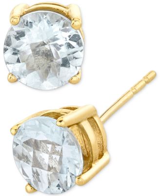 Macy's Brand - Aquamarine Stud Earrings (1-1/2 ct. t.w.) in 14k Gold