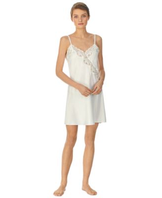 Lauren Ralph Lauren - Lace-Trim Satin Chemise Nightgown