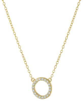 Giani Bernini - Cubic Zirconia Circle Pendant Necklace, 16" + 2" extender