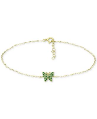 Giani Bernini - Green Cubic Zirconia Butterfly Ankle Bracelet