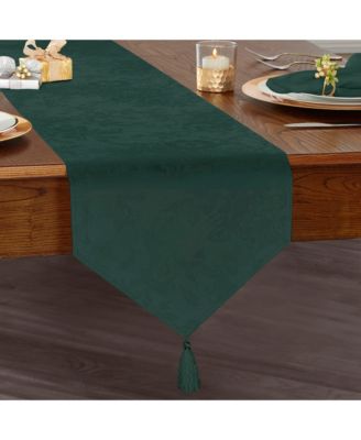 Elrene - Poinsettia  Jacquard Holiday Table Runner