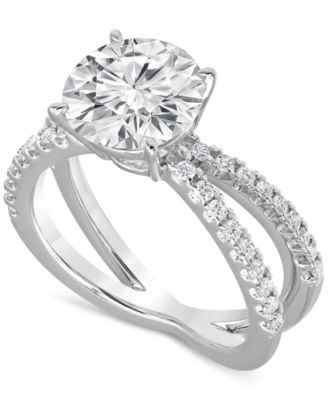 Badgley Mischka - Certified Lab Grown Diamond Solitaire X Engagement Ring (3-3/8 ct. t.w.) in 14k White Gold