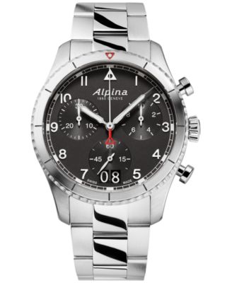 Alpina - Men's Swiss Chronograph Startimer Pilot Stainless Steel Bracelet Watch 44mm