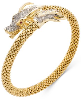 Macy's Brand - Diamond Dragon Bypass Bracelet (1 ct. t.w.) in 14k Gold over Sterling Silver
