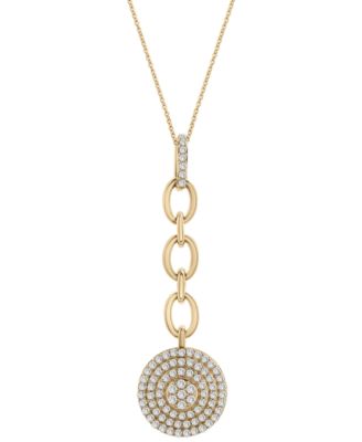 Wrapped in Love - Diamond Circle Cluster Pendant Necklace (3/4 ct. t.w.) in 14k Gold, 16" + 4" extender