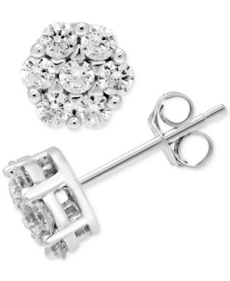 Macy's Brand - Diamond Cluster Stud Earrings (5/8 ct. t.w.) in 14k White Gold