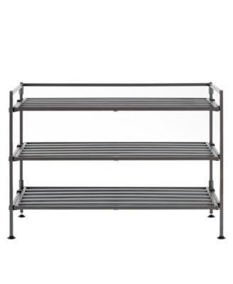 Seville Classics - 3-Tier Stackable 9-Pair Resin Slat Shoe Rack