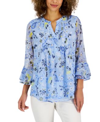 Charter Club - Women's Major Paisley Pin-Tuck Top