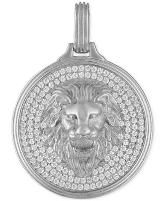 Esquire Men's Jewelry - Men's Jewelry Cubic Zirconia Lion Pendant in 14k Gold-Plated Sterling Silver