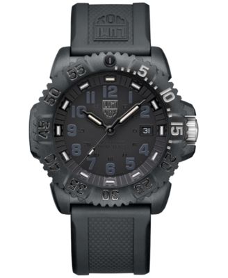 Luminox - Men's Swiss Navy Seal Colormark Foundation Exclusive Black Rubber Strap Watch 44mm