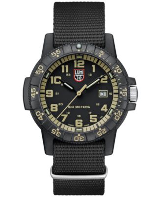 Luminox - Men's Swiss Leatherback Sea Turtle Giant Dive Black NATO Strap Watch 44mm