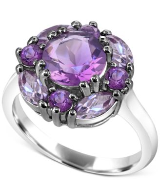 Macy's Brand - Amethyst (2-1/8 ct. t.w.) & Pink Amethyst (7/8 ct. t.w.) Cluster Ring in Sterling Silver