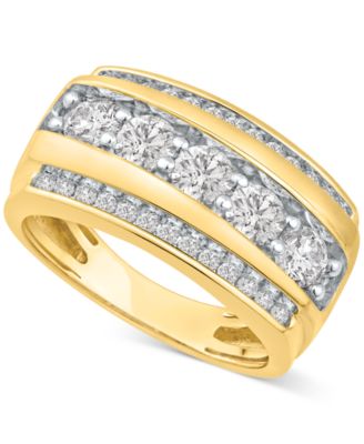 Macy's Brand - Men's Diamond Multirow Band (2 ct. t.w.) in 10k Gold
