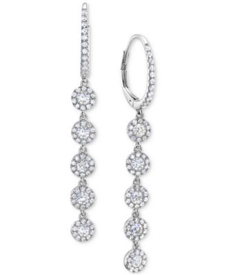 Macy's Brand - Diamond Halo Linear Drop Earrings (1-1/2 ct. t.w.)