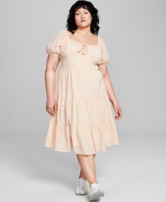 And Now This - Plus Size Sweetheart-Neck Midi Dress
