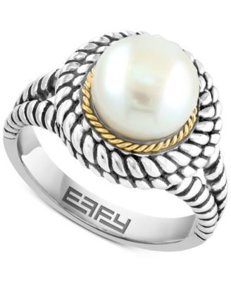 EFFY Collection - Freshwater Pearl (9mm) Statement Ring in Sterling Silver & 18k Gold-Plate