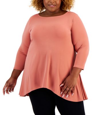 Alfani - Plus Size Handkerchief-Hem Top
