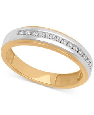 Macy's Brand - Men's Diamond Wedding Band (1/8 ct. t.w.) in 14k Gold