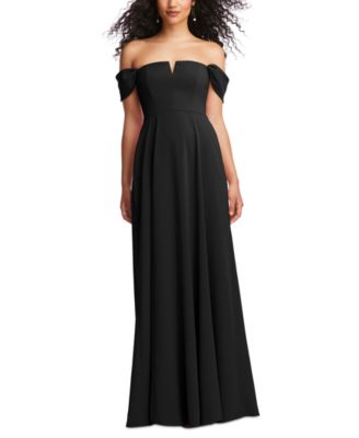 Dessy Collection - Women's Notched-Neck Off-The-Shoulder Gown