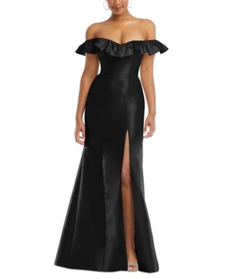 Alfred Sung - Women's Off-The-Shoulder Ruffled High-Slit Gown
