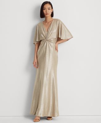 Lauren Ralph Lauren - Women's Foil-Print Jersey Cape Gown