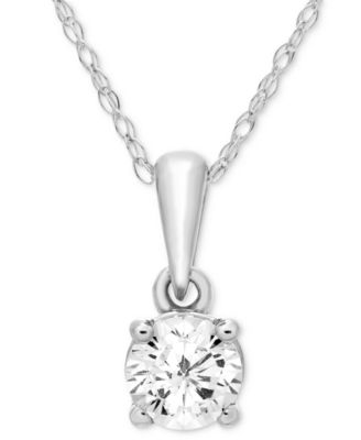 Macy's Brand - Diamond Solitaire 18" Pendant Necklace (1/3 ct. t.w.) in 14k Gold