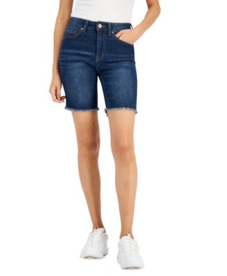Dollhouse - Juniors' Frayed Denim Bermuda Shorts