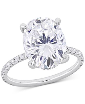 Macy's Brand - Moissanite Oval Ring (4-7/8 ct. t.w.) in 10k White Gold