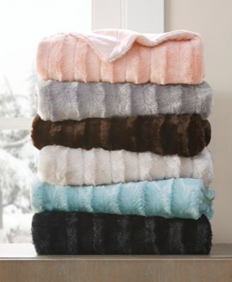 Madison Park - Duke Ribbed 50" x 60" Faux-Fur Throw