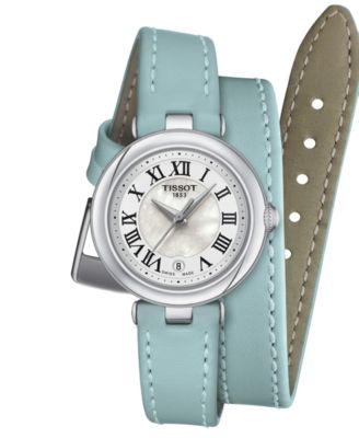 Tissot - Women's Swiss Bellissima Blue Leather Strap Watch 26mm