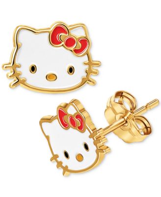 Macy's Brand - Hello Kitty Enamel Stud Earrings in 10k Gold
