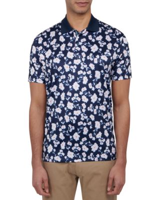 Society of Threads - Men's Slim Fit Floral Print Performance Polo Shirt