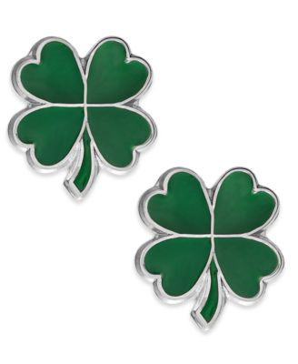 Macy's Brand - Children's Four-Leaf Clover Stud Earrings in Sterling Silver