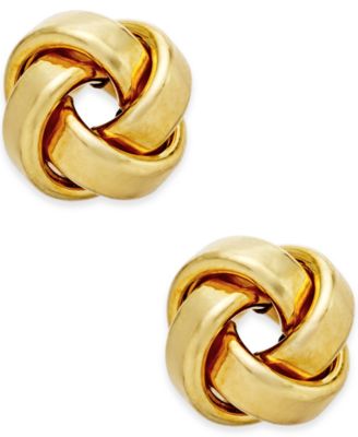 Italian Gold - Love Knot Stud Earrings in 14k Gold