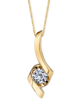 Macy's Brand - Diamond Twist Pendant Necklace (1/4 ct. t.w.) in 14k Gold or White Gold