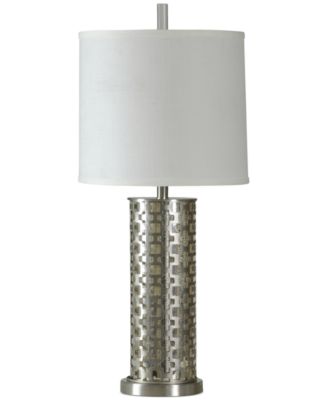 StyleCraft - Brush Steel with Night Light Traditional Metal Table Lamp