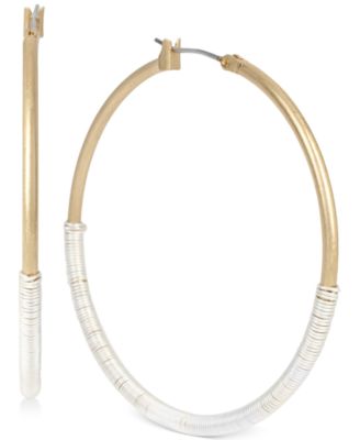 Robert Lee Morris Soho - Two-Tone Wrapped Hoop Earrings
