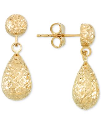 Macy's Brand - Textured Teardrop Drop Earrings in 14k Gold