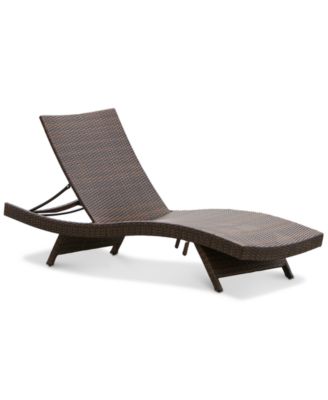 Noble House - Dustan Wicker Outdoor Chaise Lounge, Direct Ship