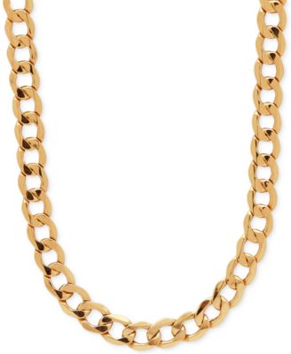 Italian Gold - Men's Curb Link (7mm) Chain Necklace in Italian 10k Gold
