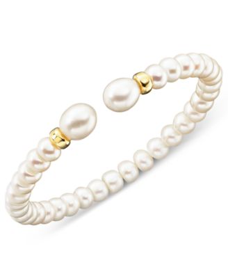 Macy's Brand - Cultured Freshwater Pearl (7mm) Rondelle Bracelet in 14k Gold