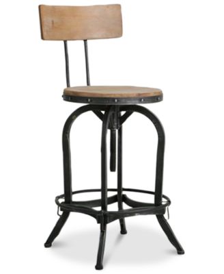 Noble House - Kalber Naturally Antique Wood Barstool, Direct Ship