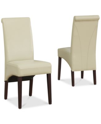 Simpli Home - Avalon Set of 2 Faux Leather Deluxe Parson Chairs, Direct Ship