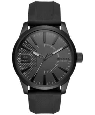Diesel - Men's Black Silicone Strap Watch 46x53mm DZ1807
