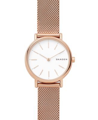 Skagen - Women's Signatur Slim Rose Gold-Tone Stainless Steel Bracelet Watch 30mm