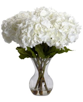 Nearly Natural - Large Hydrangea Flower Arrangement with Vase