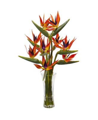 Nearly Natural - Silk Birds of Paradise & Vase