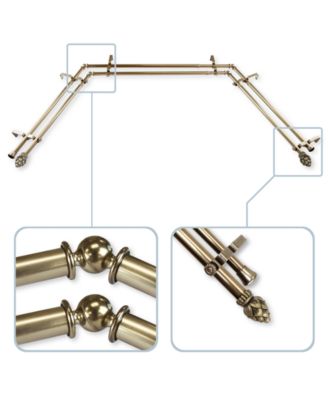 Rod Desyne - Bud 13/16" Bay Window Double Curtain Rod 78"-144"